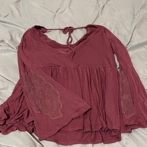 American Eagle Outfitters Dusty Rose Lace Blouse